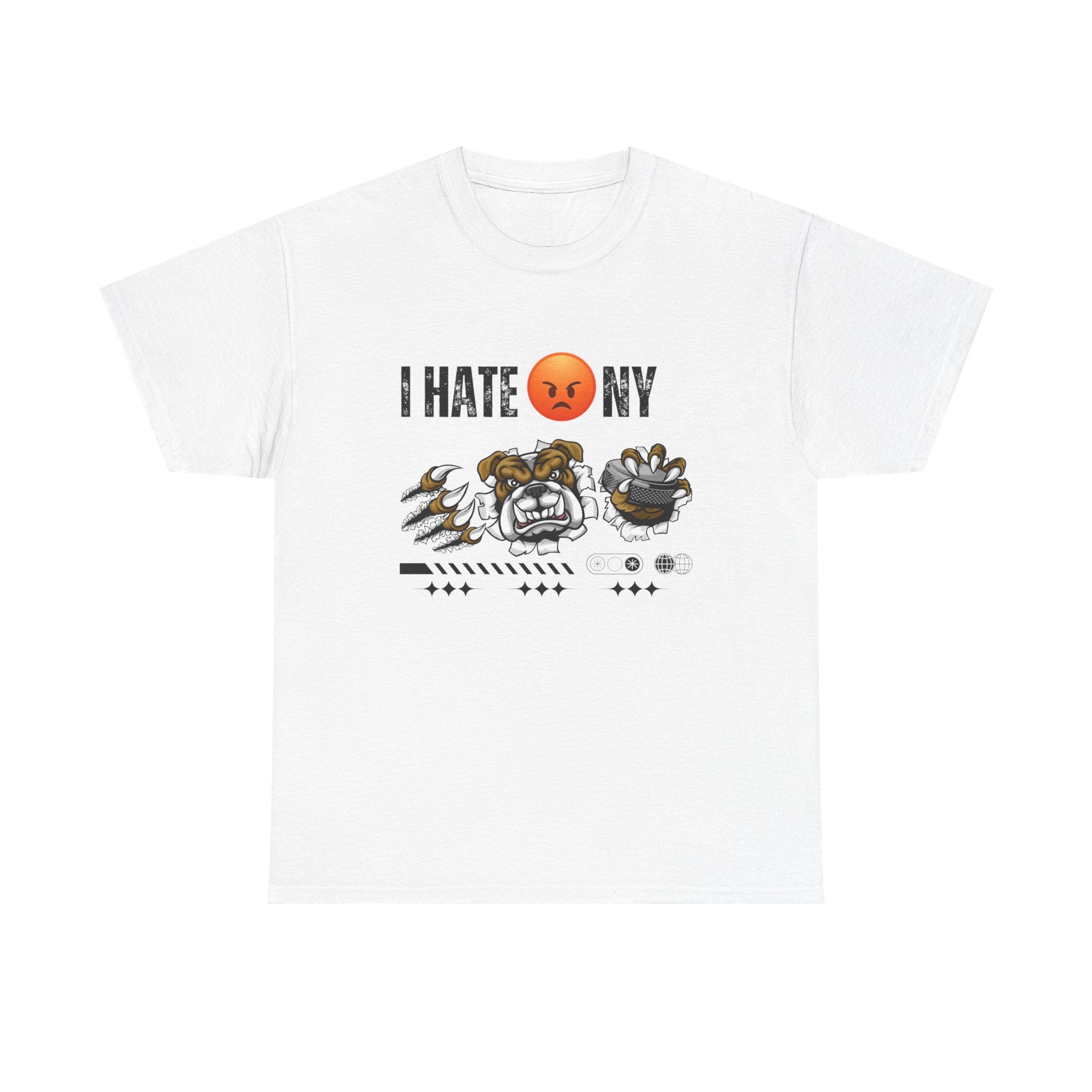 with Bold 'I Hate NY' Design, Streetwear T-Shirt, Gift for New Yorkers, Casual Wear, Graphic Tee, Urban Fashion