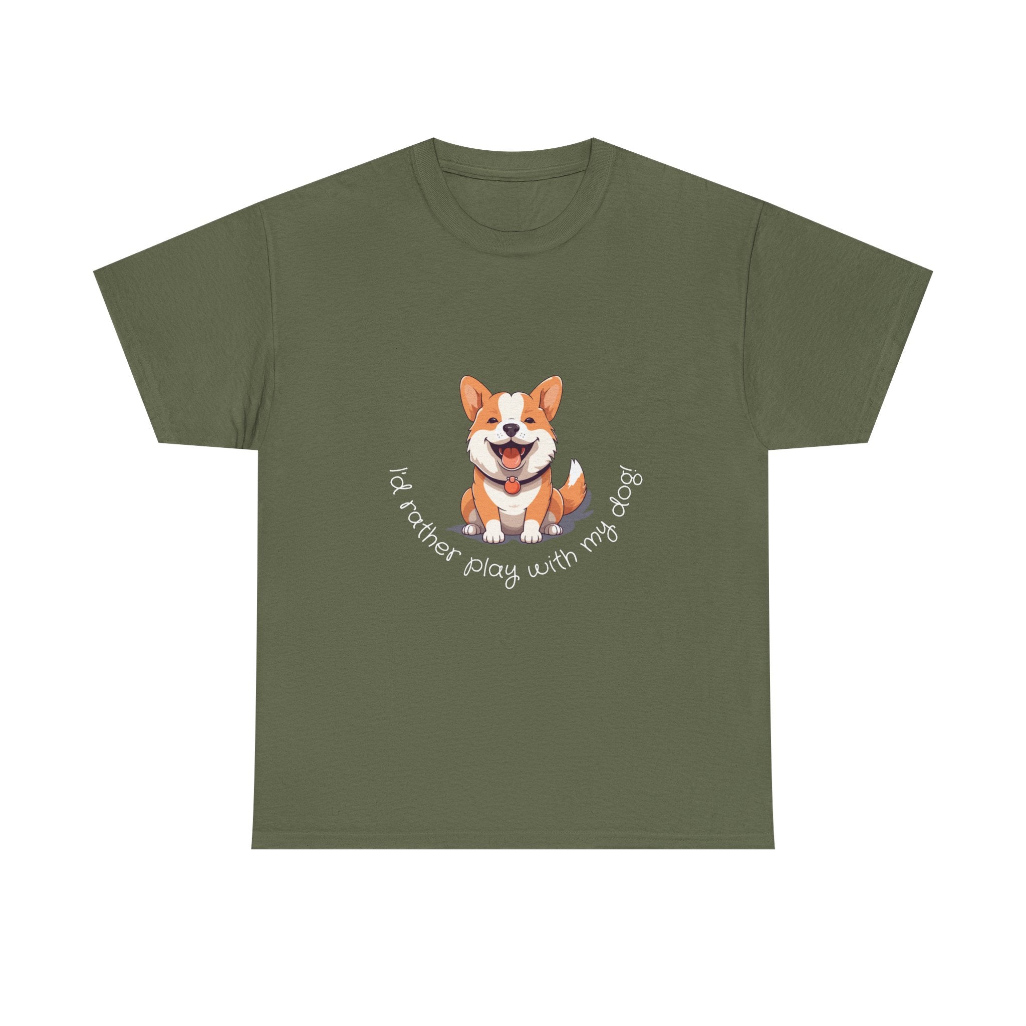 Corgi Playful Tee - I'd Rather Play with My Dog T-Shirt, Dog Lover Gift
