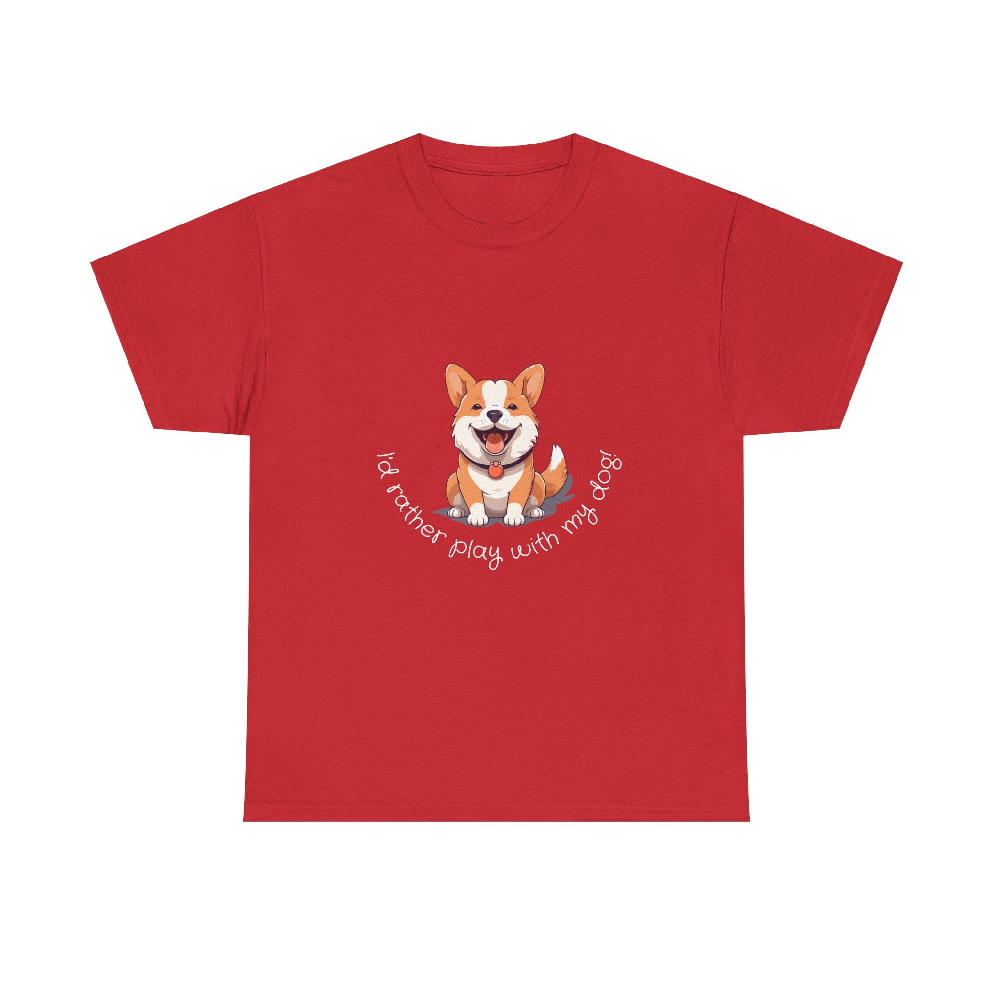 Corgi Playful Tee - I'd Rather Play with My Dog T-Shirt, Dog Lover Gift