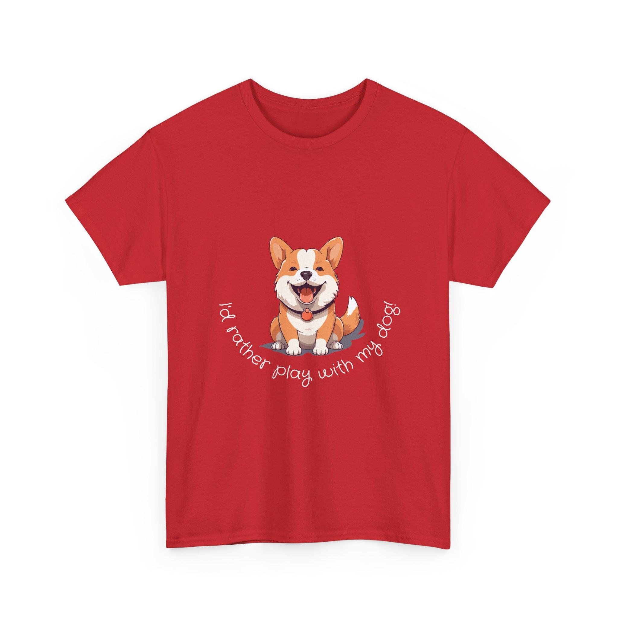 Corgi Playful Tee - I'd Rather Play with My Dog T-Shirt, Dog Lover Gift