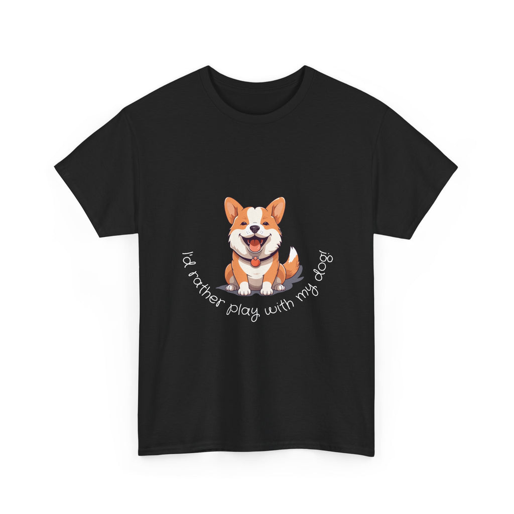 Corgi Playful Tee - I'd Rather Play with My Dog T-Shirt, Dog Lover Gift