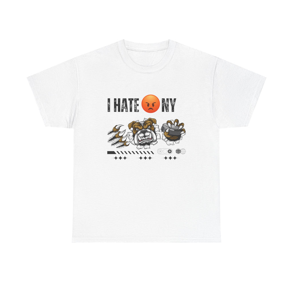with Bold 'I Hate NY' Design, Streetwear T-Shirt, Gift for New Yorkers, Casual Wear, Graphic Tee, Urban Fashion