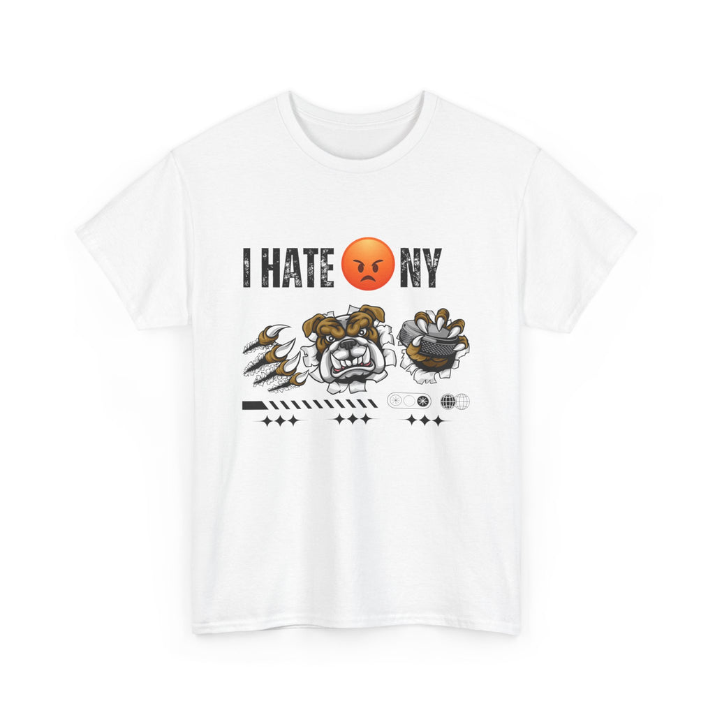 with Bold 'I Hate NY' Design, Streetwear T-Shirt, Gift for New Yorkers, Casual Wear, Graphic Tee, Urban Fashion